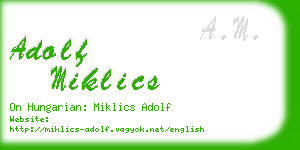 adolf miklics business card